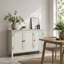Buffet bohème à 3 portes de 120 cm de large avec étagères ajustables