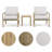 Dymir 1-Person Wood-Grain Aluminum Patio Conversation Chair