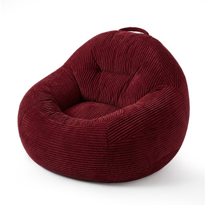 Beanbag Chair , Living Room Furniture Sofa with Soft Micro Fiber Cover, Round Fluffy Couch for Bedroom College Dorm - Red