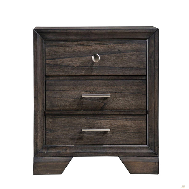 1Pc 3 tiroirs de rangement Table de chevet Table de bout en bois massif