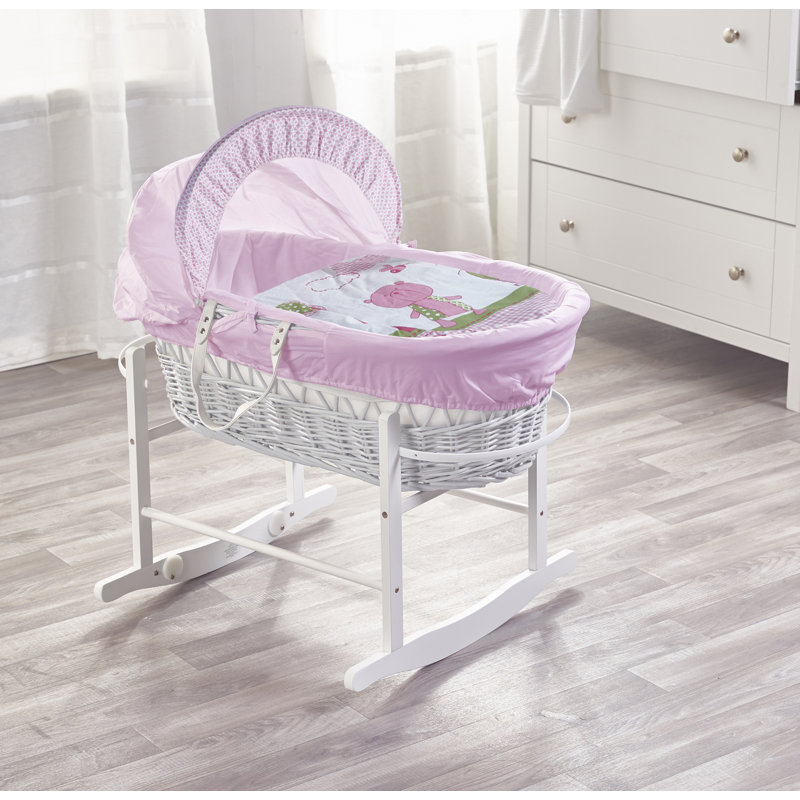 Moses Basket With Stand with Bedding with Mattress