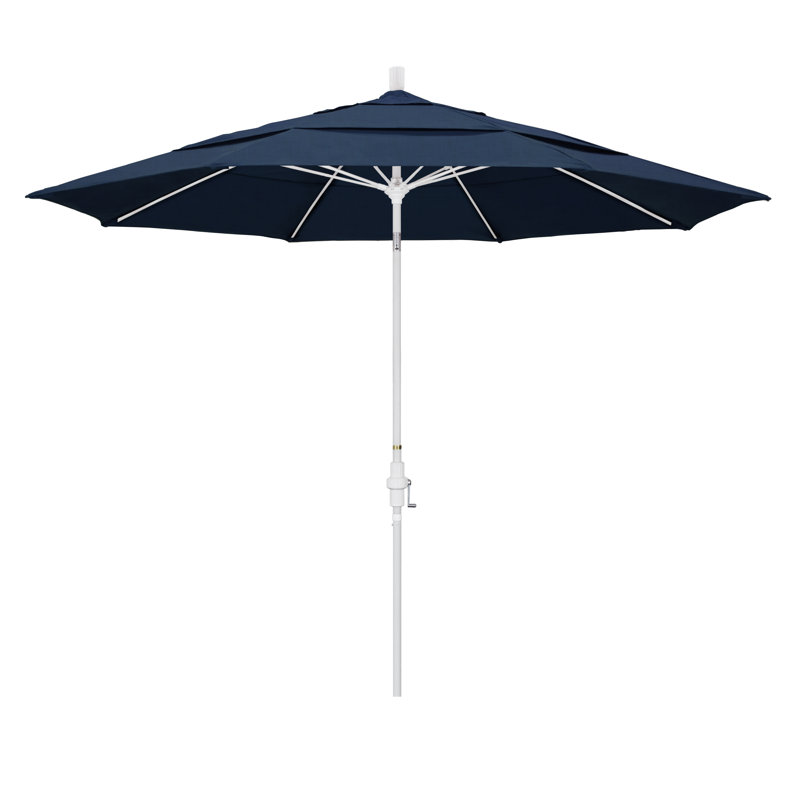 Parasol de marché 11 pi Brent, Spectre indigo Sunbrella®, H 110,5 po x l 132 po x P 132 po, Gris martelé