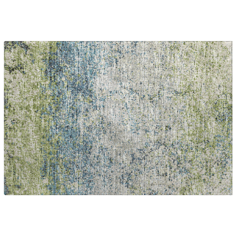 Premium Machine Washable Dream Shag  Abstract Clouds Rug, 1'8" x 2'6", Gray