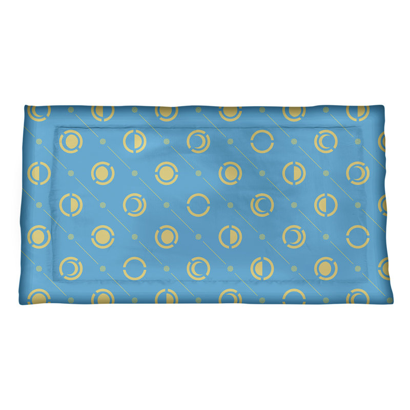 Taie décorative oreiller Classic Moon phases, Polyester, Roi, Bleu sarcelle/jaune
