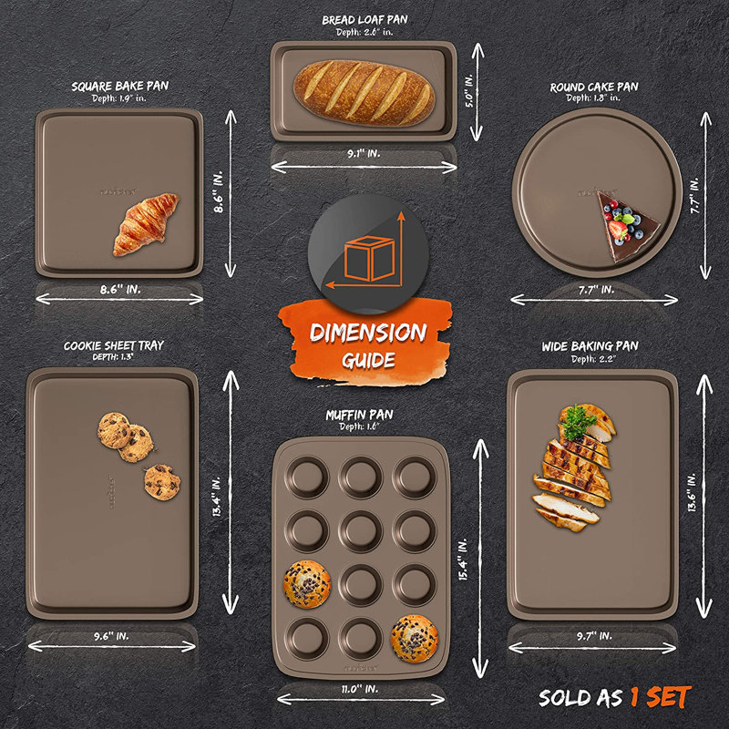 Ensemble de plats de cuisson antiadhésifs en acier au carbone 24 pièces NutriChef