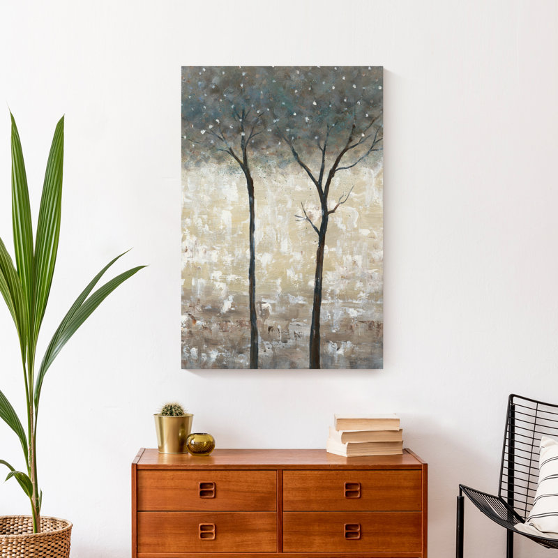 " Painted Neutral Trees " Painting Print