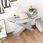 Superbe console haute avec finition en miroir et incrustation de diamant, polyvalente pour divers espaces.