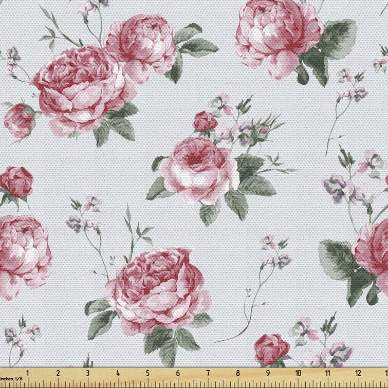 Vintage Fabric by the Yard Original Waverly yali Good Housekeeping Flowers  Pink