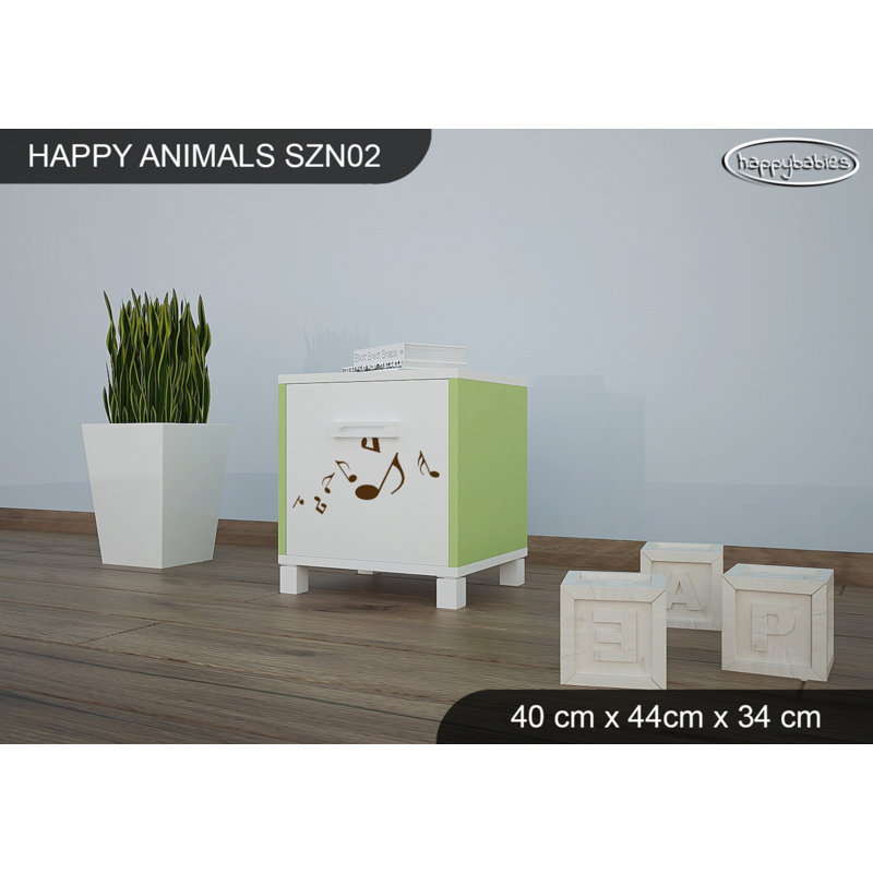 Nightstand, White/Green