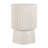 Louisa Modern 19" Fluted Outdoor Accent Table, All-Weather Cream Terrazzo Pedestal Garden Stool & Round Patio Side Table-570025657