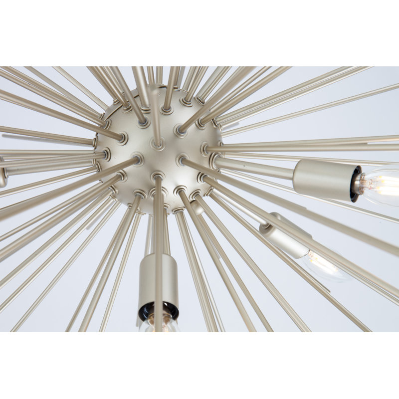 Sumler 8-Light Dimmable Sputnik Sphere Chandelier, Champagne, 29" H x 30" W x 30" D