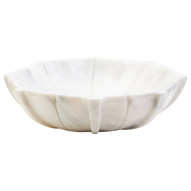 Zoro Marble Decorative Bowl, 7.5cm H x 30cm W x 30cm D