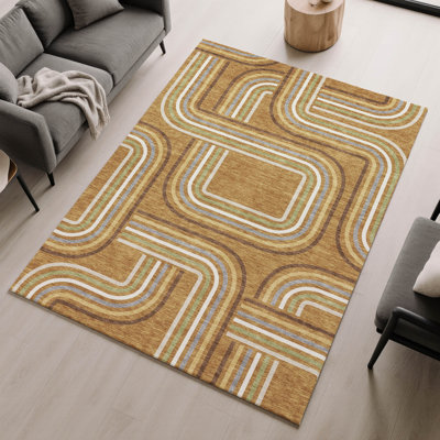 Tapis géométrique Premium lavable à la machine Villers