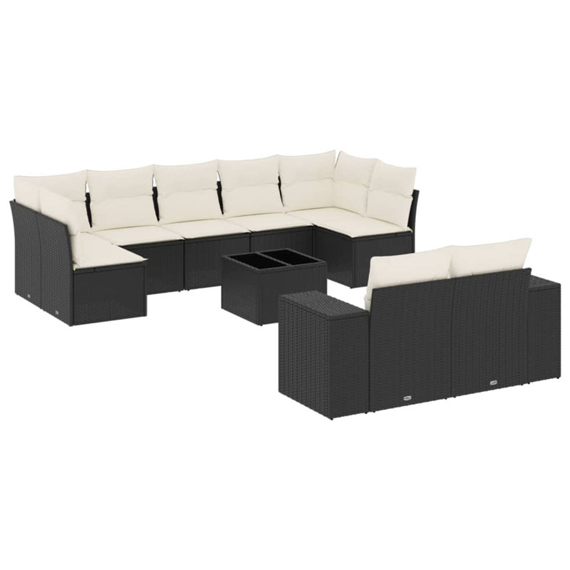 Vidaxl Garden Sofa Set Black, Cream White