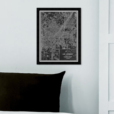 " Los Angeles Map 1899 Gray "