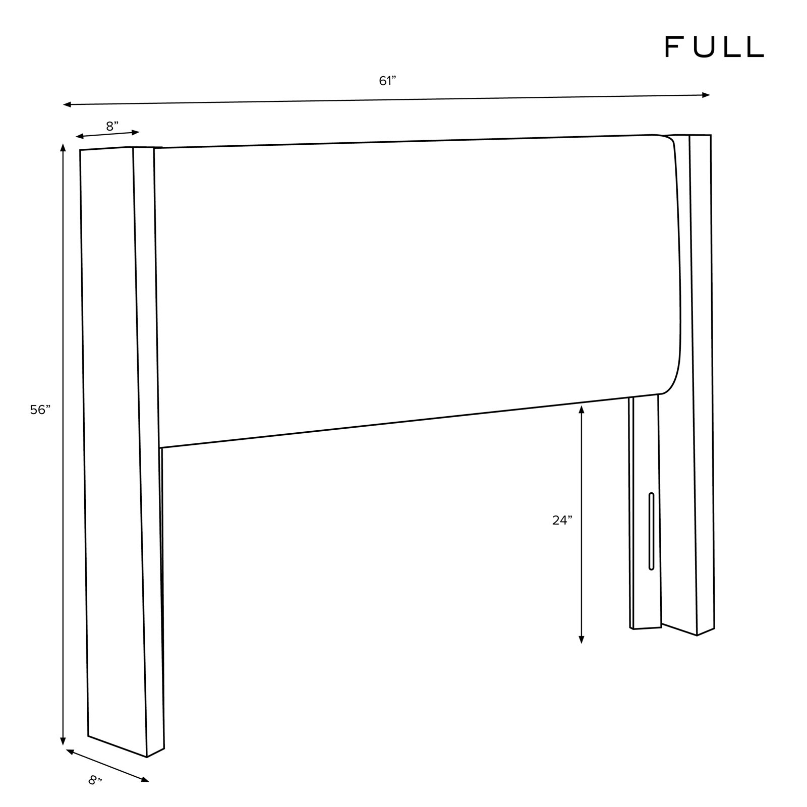 Hanson Pine Headboard, Full, Milsap Canvas Sustain® Tweed