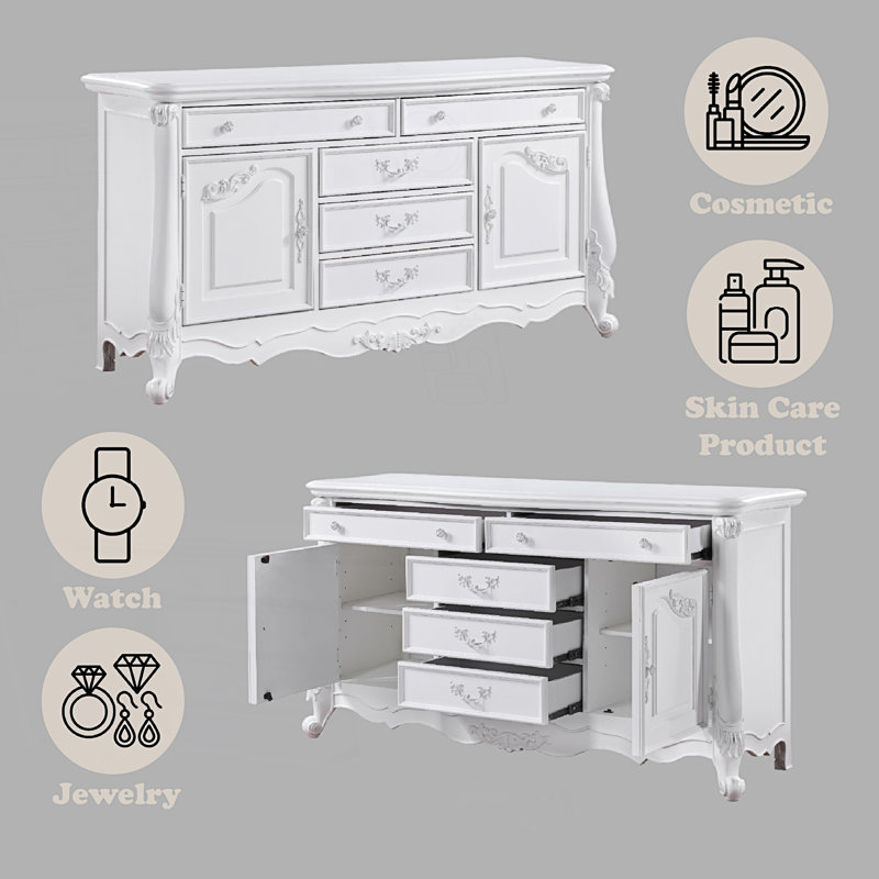 Commode 5 tiroirs avec 2 armoires