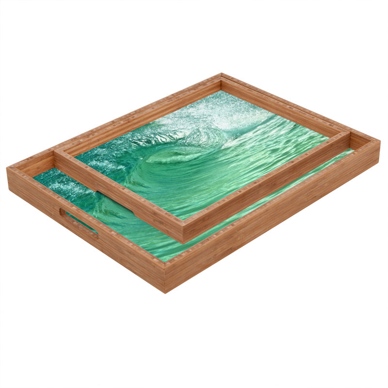Abie Wood Tray, 1.75" H x 18" W x 14" D