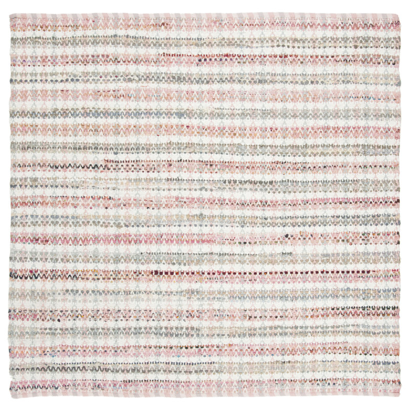 Bester Hand Woven Cotton Plaid Rug, Square 6'