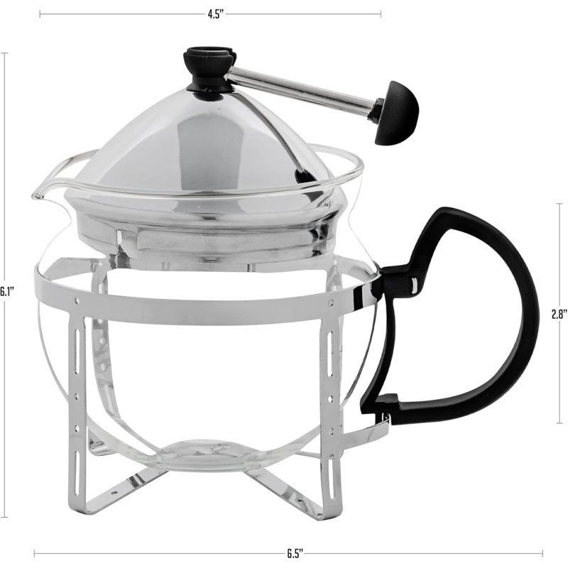 OVENTE Glass Teapot with Removable Stainless-Steel Infuser for Blooming Tea and Loose Leaf, 17oz Borosilicate Glass Tea Maker Perfect for Personal and Everyday Use, Clear FGH17T