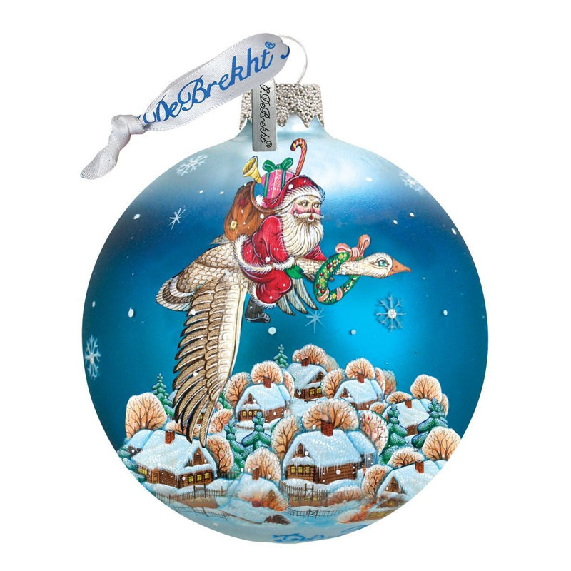 Holiday Splendor 3.5'' Handmade Glass Ball Ornament