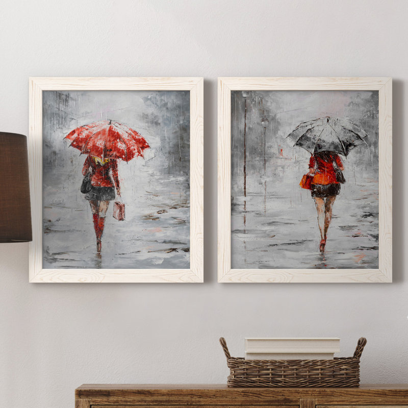 City magasiner III - ensemble de 2 reproductions d'art, H 20 po x l 17 po x P 1 po, Toile blanche encadrée, Pas de tapis
