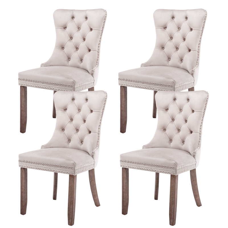 Chaise de salle à manger Kenta, Brun foncé, Beige