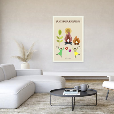 Summer Solstice Celebration Abstract Contemporary Nature Plant Wall Art Print 1 Piece Wrapped Canvas Wall Art