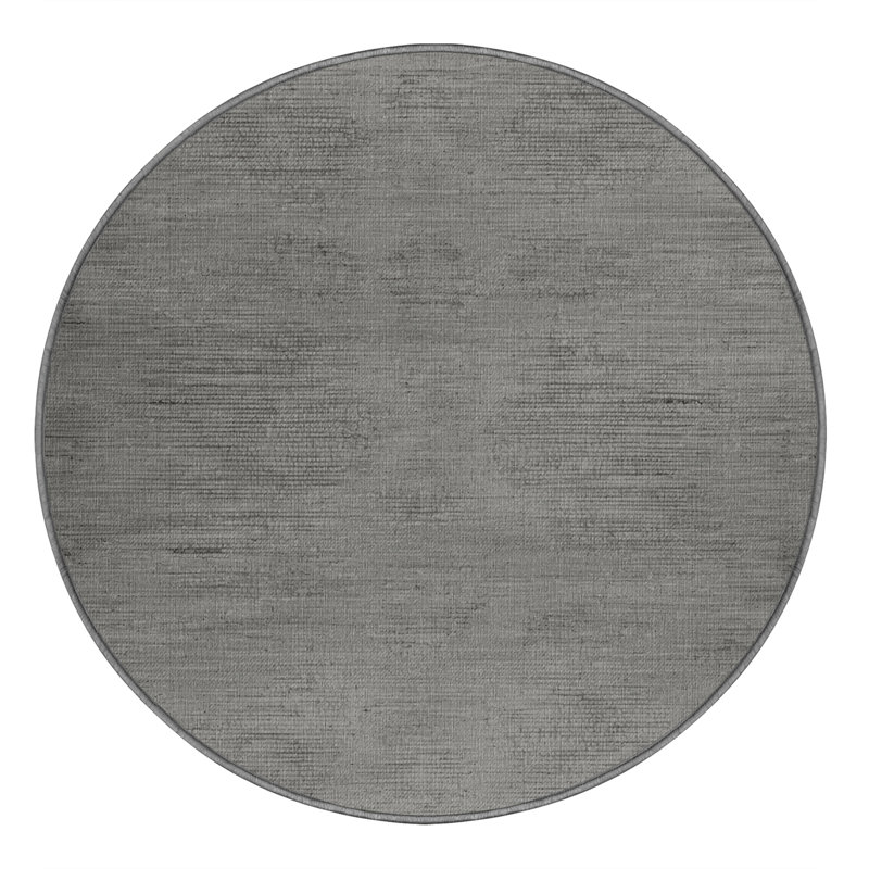 Tapis abstrait gris lavable à la machine, Rond 5 pi