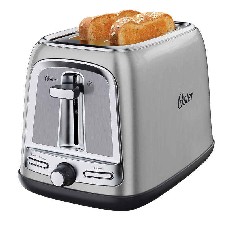 Oster 2-Slice Extra Wide Slot Stainless Steel Toaster with Advanced Toast Technology in Silver