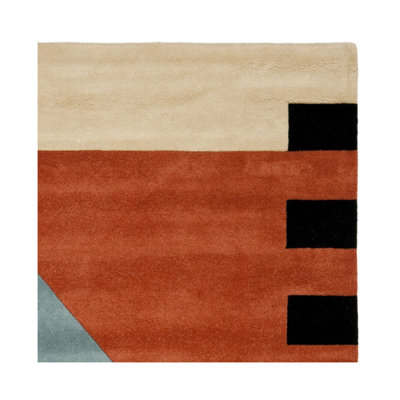 Tapis doré en laine touffeté à la main Abstract