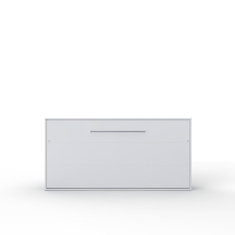 Aubri Murphy Bed, White/White Gloss, Single