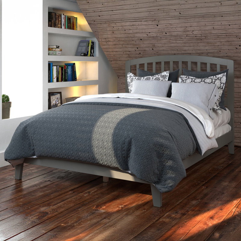  Lit de base en bois massif Richmond, Double, Gris