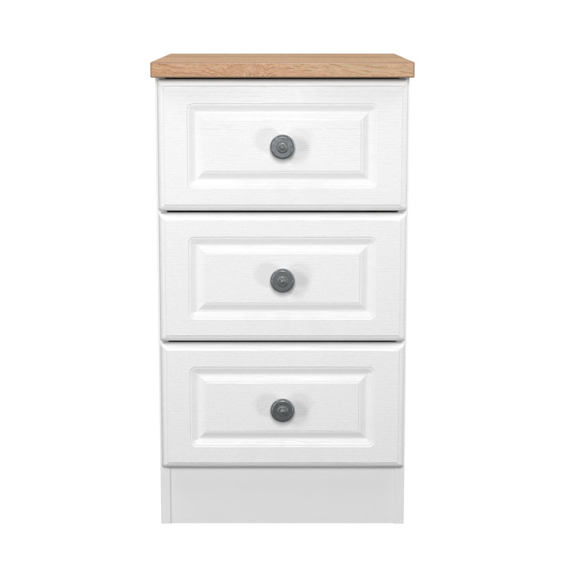 Arpelar 37cm W Manufactured Wood Bedside Table, White