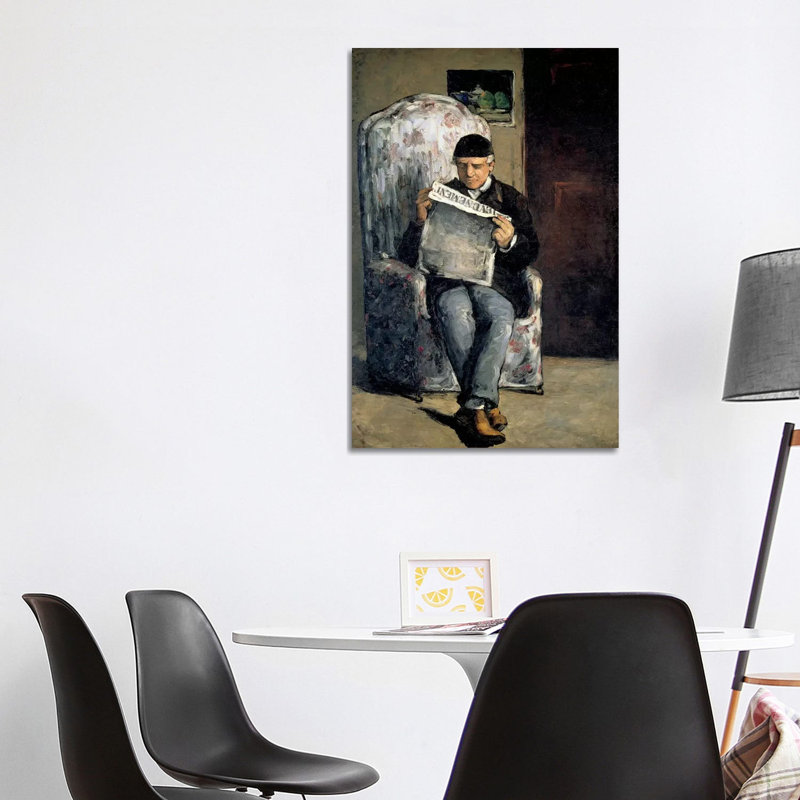 The Artist's Father (Reading L'evenement) 1866 by Paul Cezanne - Wrapped Canvas Print