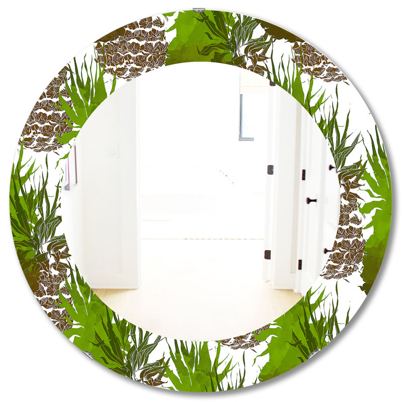 Miroir décoratif tropical bohème et éclectique 11, H 31,5 po x l po