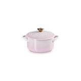 Le Creuset Stoneware Noël Collection Mini Round Cocotte With Gold Star Knob, 24 Oz. - Shell Pink