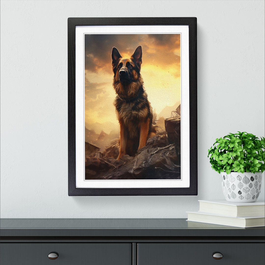 German Shepherd Conceptual Art - Framed Print