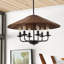 6-Light Hand-Woven Rattan Cone Pendant Chandelier-1425117902-1425117904