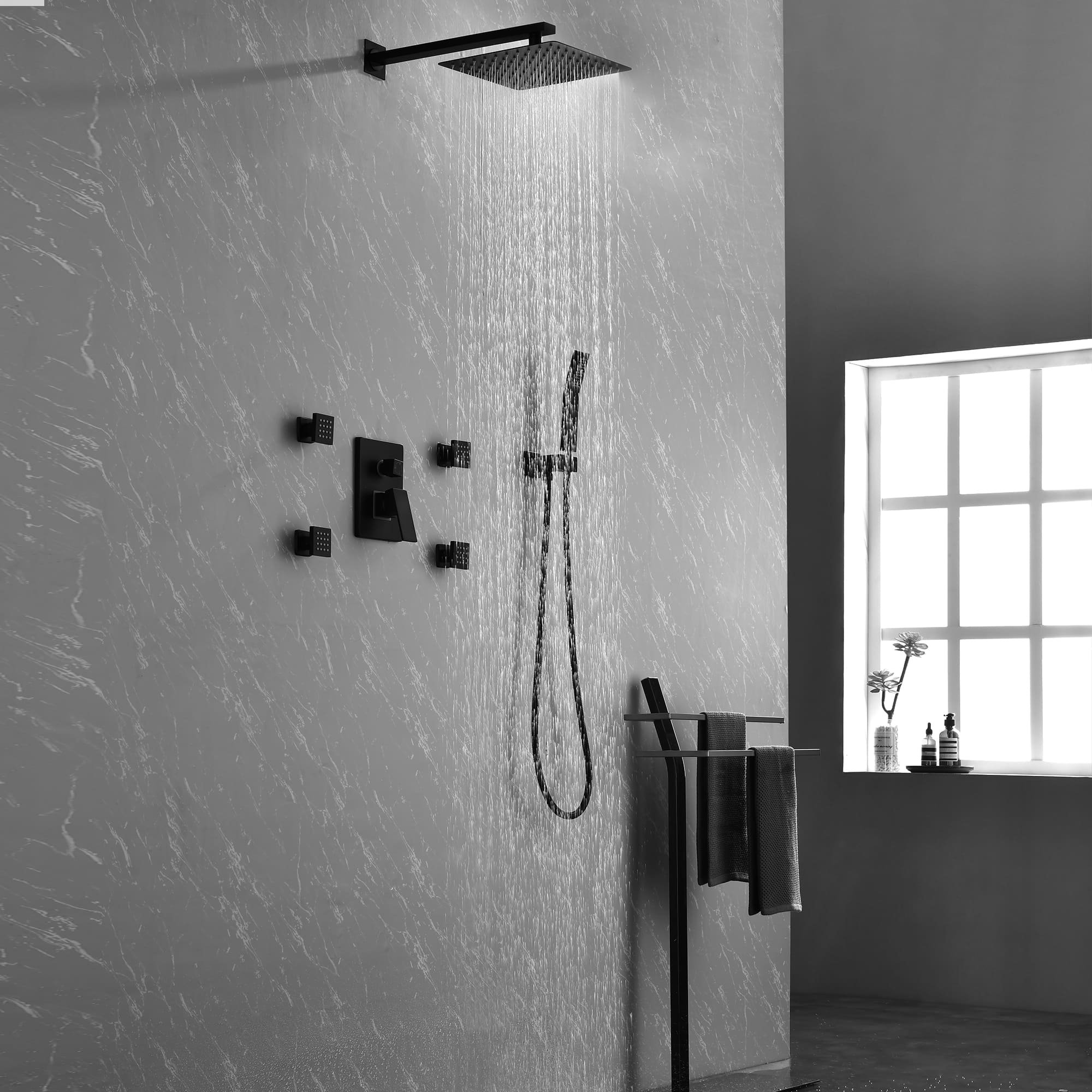 AWZTOO Body Jets Complete Shower System with Rough-in Valve | Wayfair