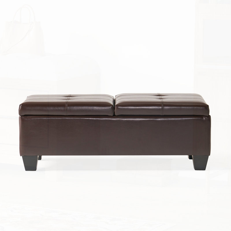 Banc de rangement rembourré, Chocolat