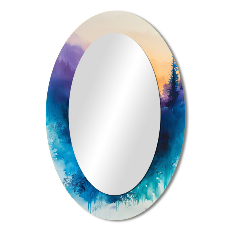Miroir décoratif ovale sur métal, 36 po x 24 po