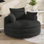 Fauteuil pivotant à 360 °, fauteuil simple d'appoint rond de 57,5 po avec coussins doubles et 3 coussins amovibles-1737427704
