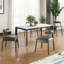 Ensemble de 2 chaises de salle à manger de style Mid-Century avec structure solide et siège tissé à la main-1386006381