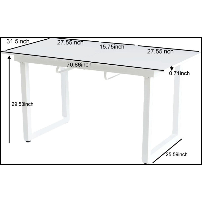 Square Extendable Dining Table with metal leg,Modern Space Saving Kitchen Table Solid base frame, comfortable, durable, beautiful