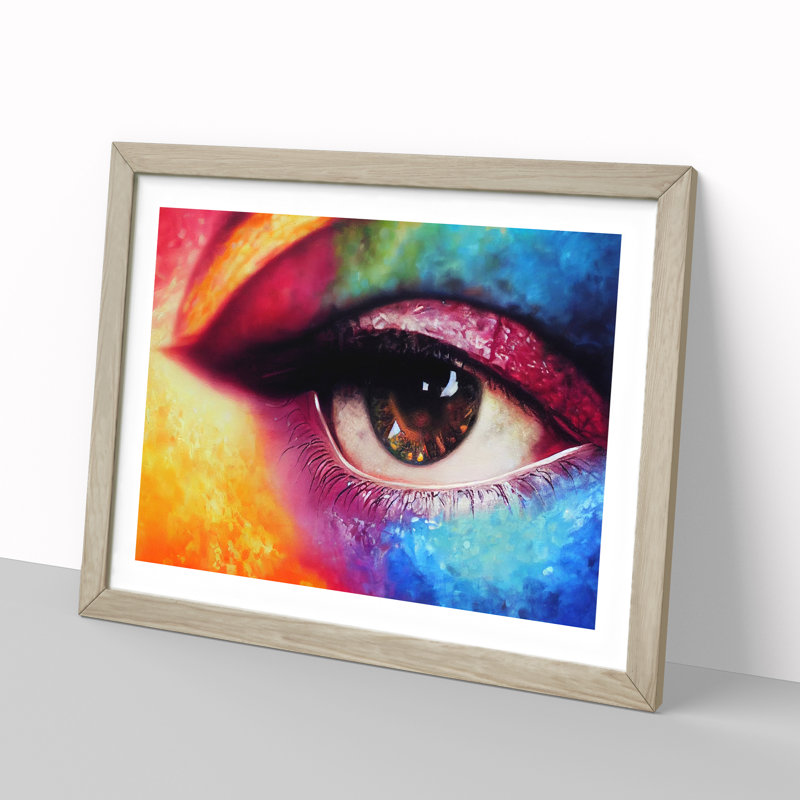 Glittering Eye - Framed Print, 25cm H x 34cm W x 2cm D, Oak