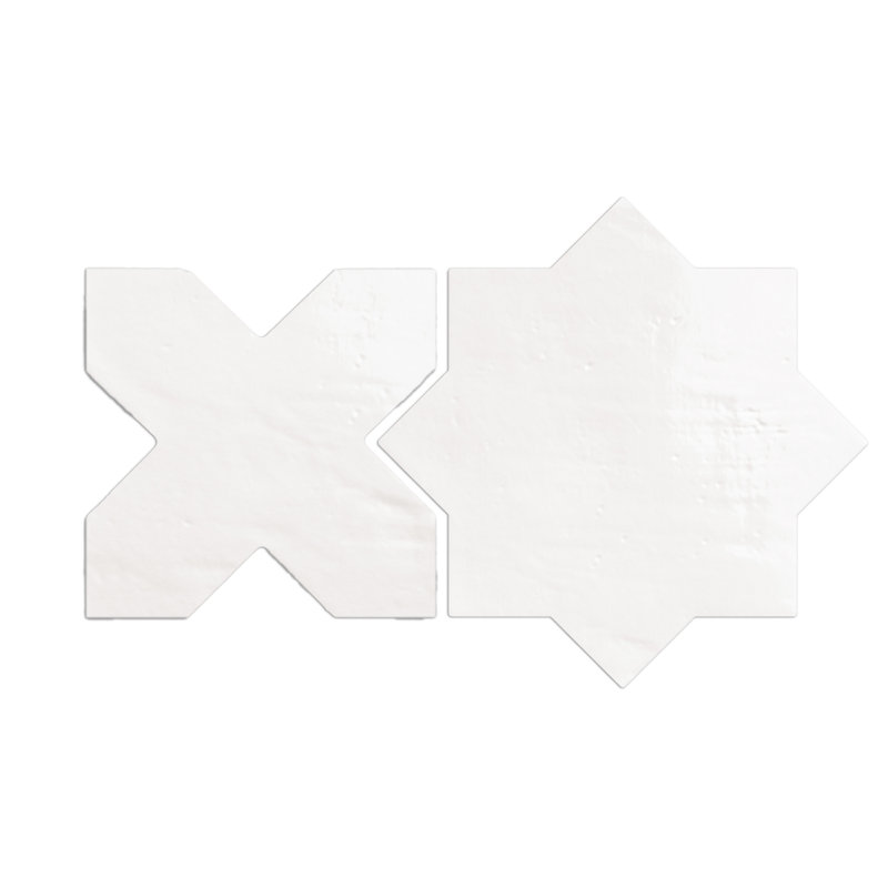 Argile Star with Cross 7 In. X 14 In. Porcelain Floor And Wall Tile Kit, Beige