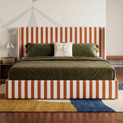 Lit de rangement tapissier à oreilles Mid-Century Cabana, très grand, terre cuite
