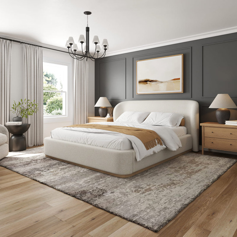 Base de lit tapissier Tribeca de qualité moderne Modern, Très grand