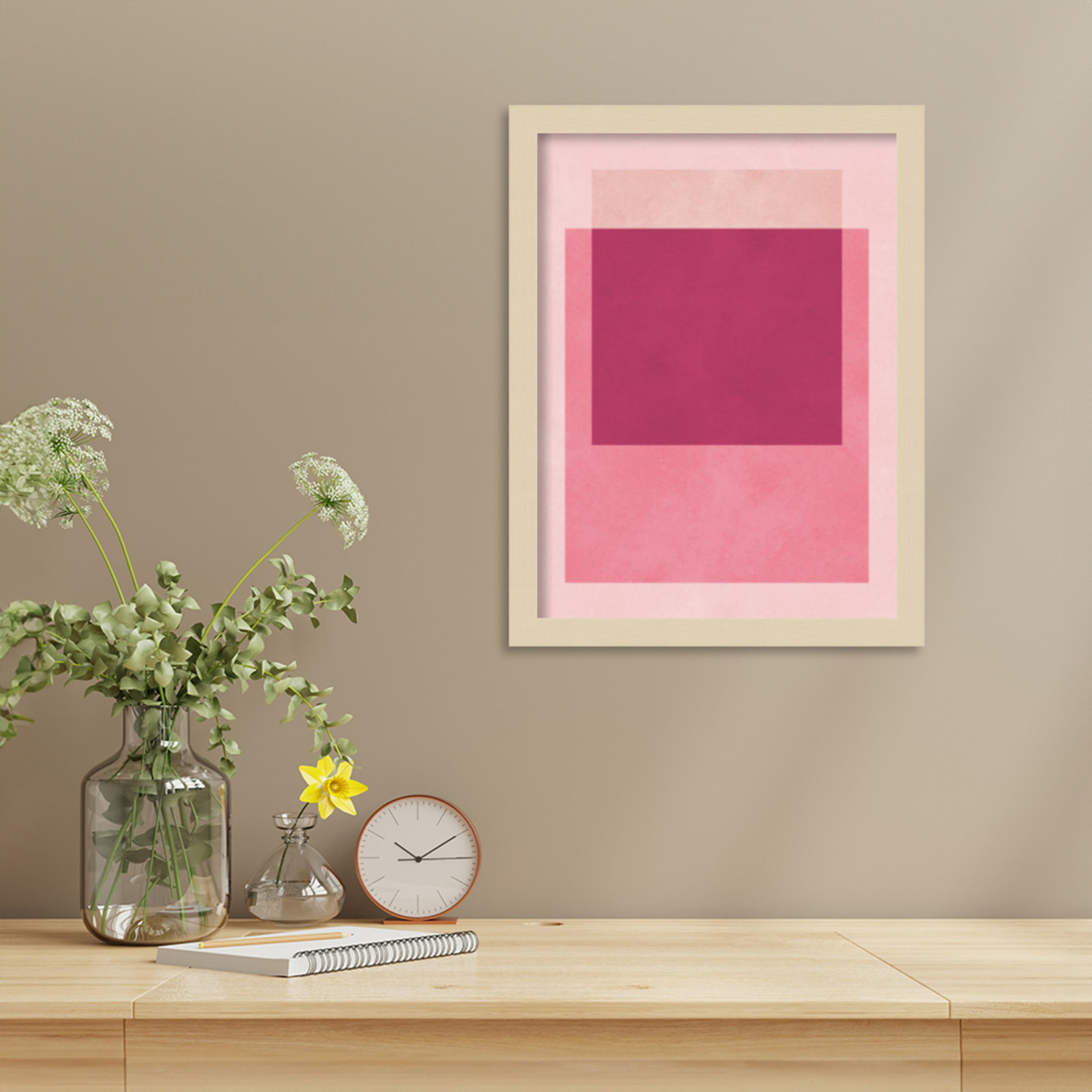 Overlapping Geometry 12 Print, 17" H x 13" W, Brown